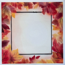 Load image into Gallery viewer, Autumn Leaves Frame Aida Fabric || Printed Fabric || Cross Stitch Canvas || 11/14/16/18/20 Count