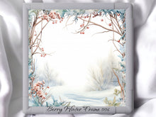 Load image into Gallery viewer, Berry Winter Frame 006 Aida Fabric || Printed Fabric || Cross Stitch Canvas || 11/14/16/18/20 Count