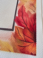 Load image into Gallery viewer, Autumn Leaves Frame Aida Fabric || Printed Fabric || Cross Stitch Canvas || 11/14/16/18/20 Count
