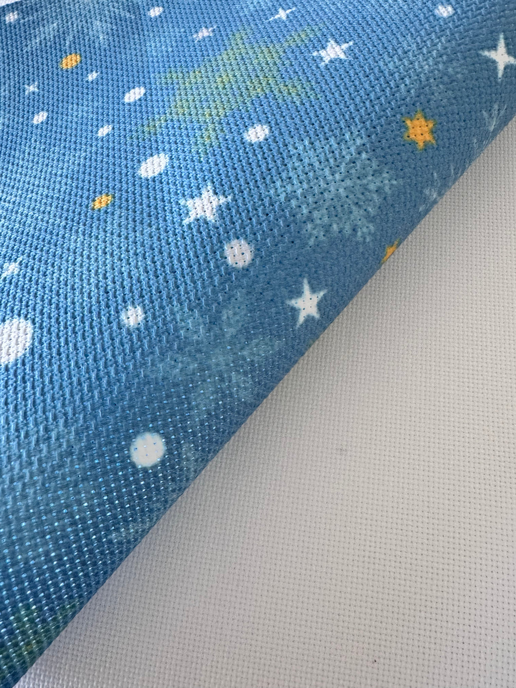 Celestial Snowfall Aida Fabric || Printed Fabric || Cross Stitch Canvas || 11/14/16/18/20 Count