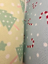Load image into Gallery viewer, Pastel Christmas Cheer Aida Fabric || Printed Fabric || Cross Stitch Canvas || 11/14/16/18/20 Count
