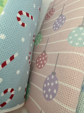 Load image into Gallery viewer, Pastel Christmas Cheer Aida Fabric || Printed Fabric || Cross Stitch Canvas || 11/14/16/18/20 Count

