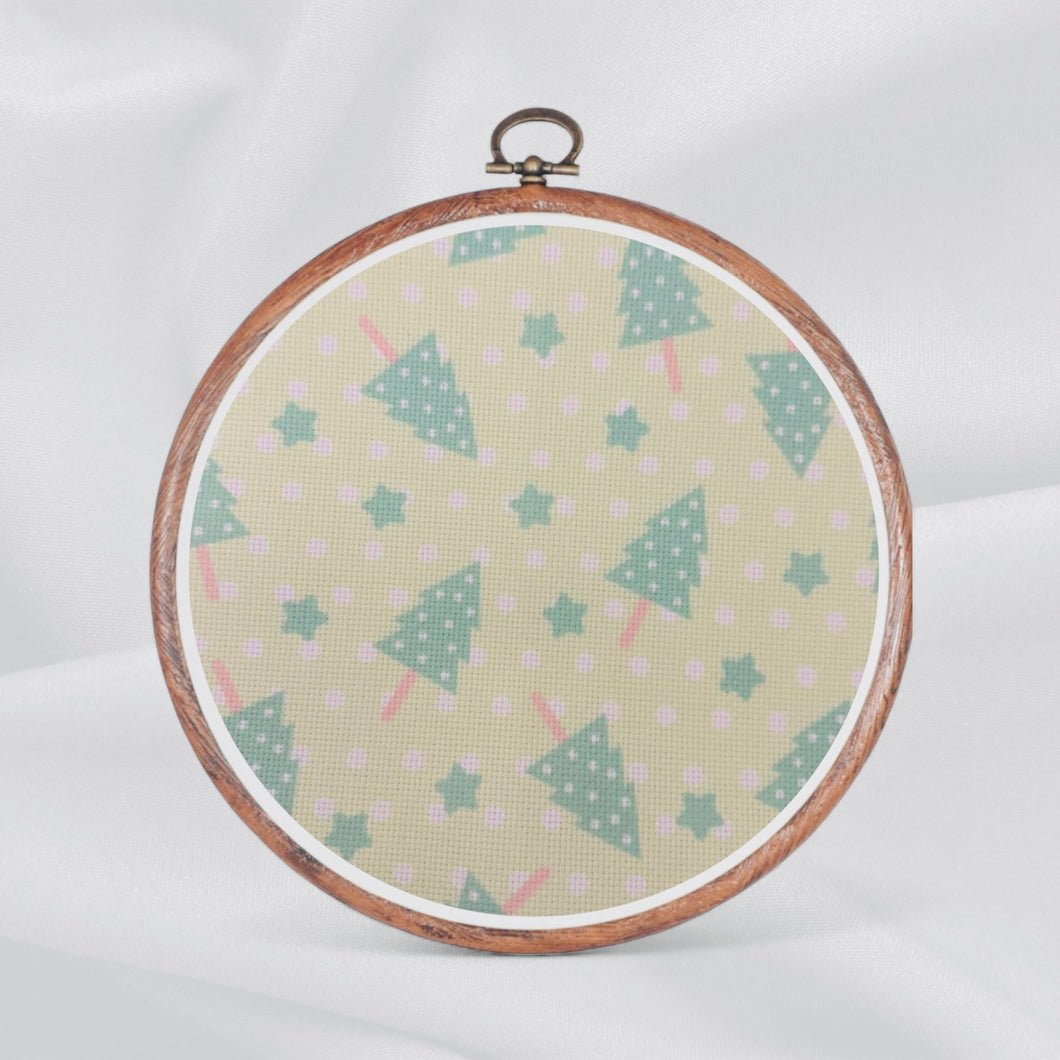 Pastel Christmas Cheer Aida Fabric || Printed Fabric || Cross Stitch Canvas || 11/14/16/18/20 Count