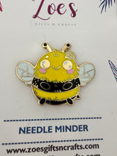 Load image into Gallery viewer, Needle Minder || Bumble Bee || Cross Stitch Tool || ENAMEL
