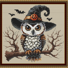 Load image into Gallery viewer, Halloween Owl || Counted Cross Stitch Kits || Fun Cross Stitch || Modern Kit
