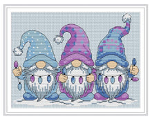 Load image into Gallery viewer, Midwinter Mischief || Gonks || Counted Cross Stitch Kits || Fun Cross Stitch || Modern Kit
