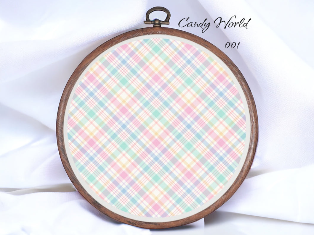 Candy World 001 Aida Fabric || Printed Fabric || Cross Stitch Canvas || 11/14/16/18/20 Count