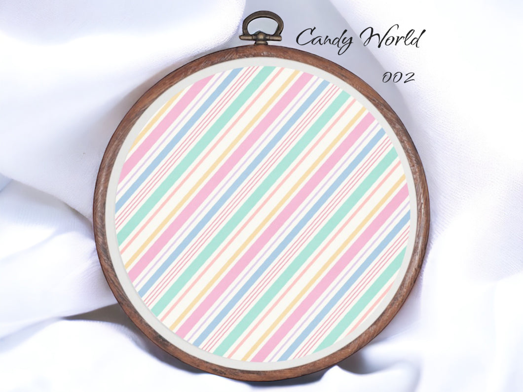 Candy World 002 Aida Fabric || Printed Fabric || Cross Stitch Canvas || 11/14/16/18/20 Count