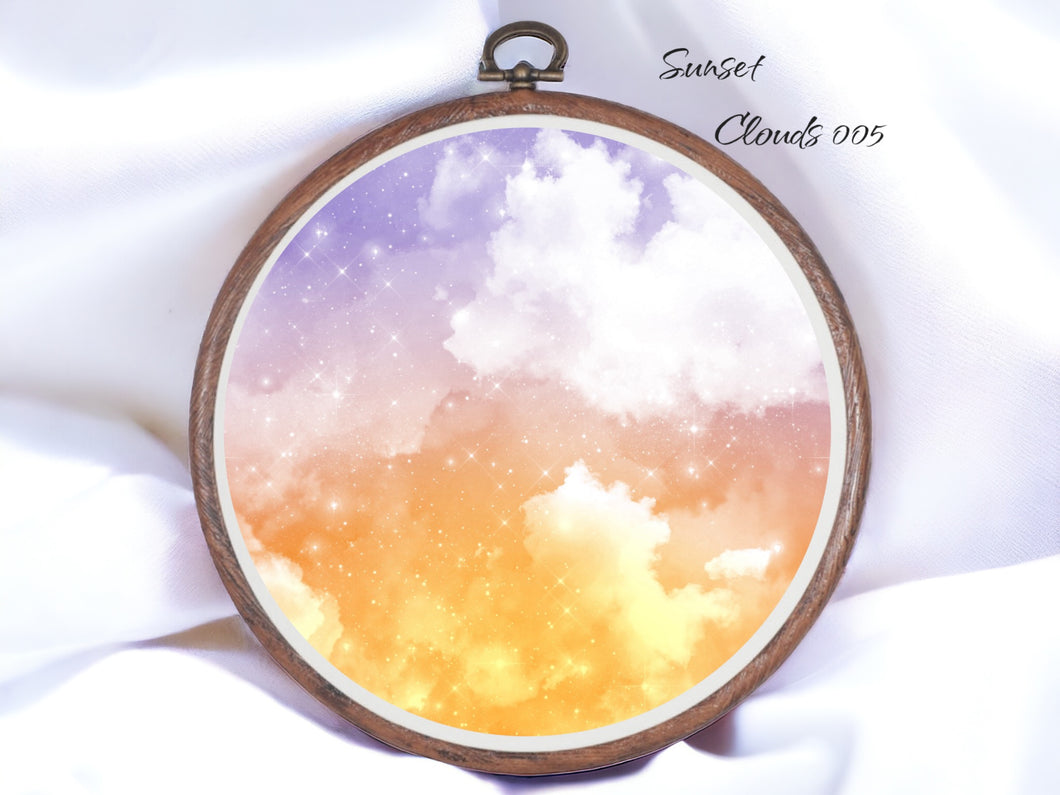 Sunset Clouds 005 Aida Fabric || Printed Fabric || Cross Stitch Canvas || 11/14/16/18/20 Count