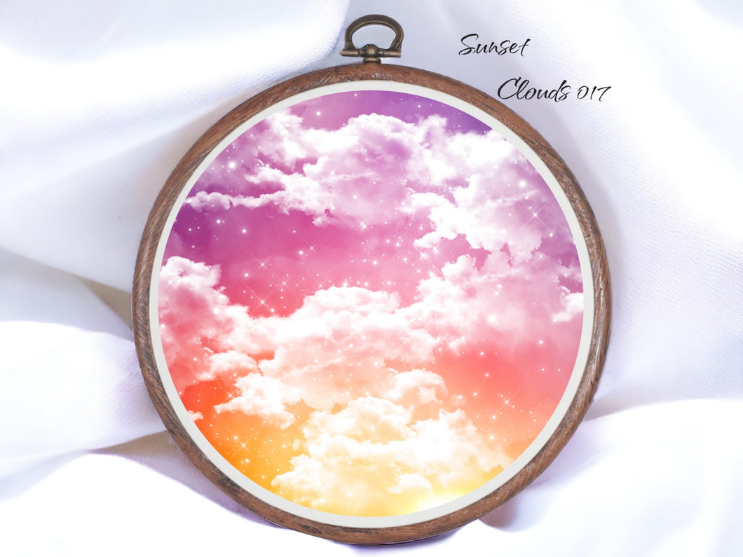 Sunset Clouds 017 Aida Fabric || Printed Fabric || Cross Stitch Canvas || 11/14/16/18/20 Count