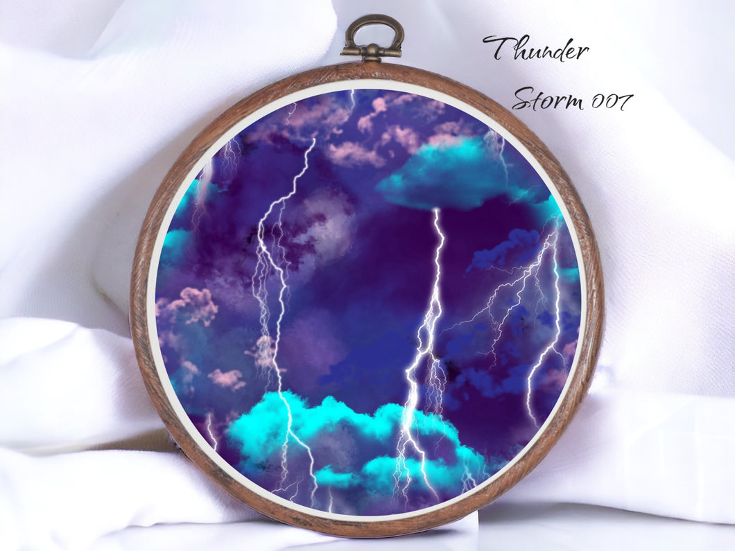 Thunder Storm 007 Aida Fabric || Printed Fabric || Cross Stitch Canvas || 11/14/16/18/20 Count