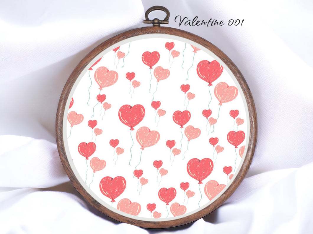 Valentine 001 Aida Fabric || Printed Fabric || Cross Stitch Canvas || 11/14/16/18/20 Count