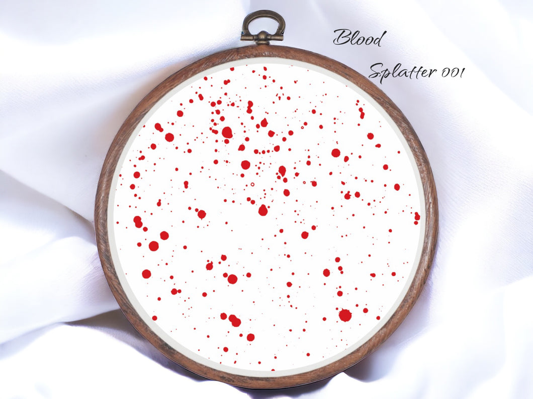 Blood Splatter 001 Aida Fabric || Printed Fabric || Cross Stitch Canvas || 11/14/16/18/20 Count