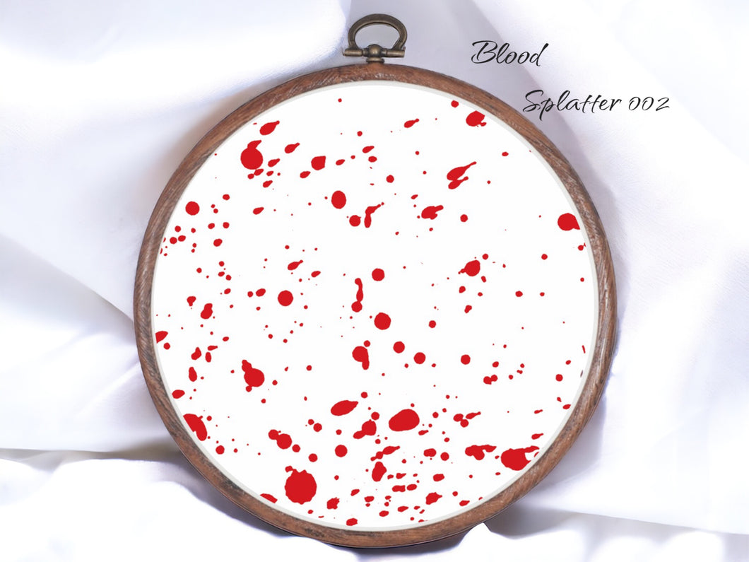 Blood Splatter 002 Aida Fabric || Printed Fabric || Cross Stitch Canvas || 11/14/16/18/20 Count