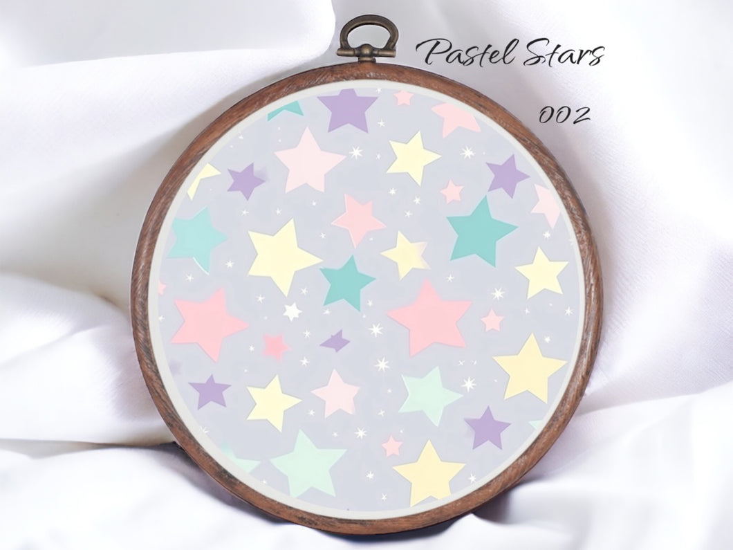 Pastel Stars 002 Aida Fabric || Printed Fabric || Cross Stitch Canvas || 11/14/16/18/20 Count