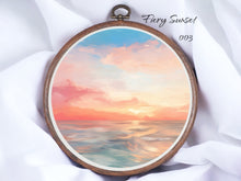 Load image into Gallery viewer, Fiery Sunset 003 Aida Fabric || Printed Fabric || Cross Stitch Canvas || 11/14/16/18/20 Count
