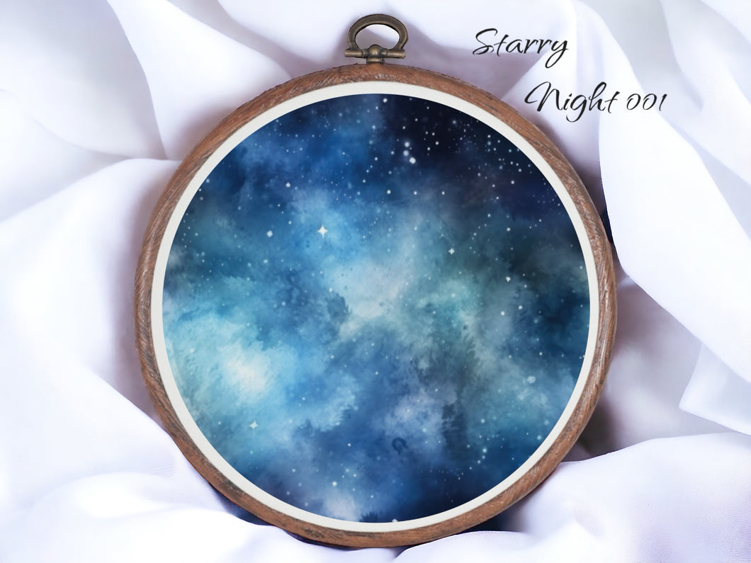 Starry Night Sky 001 Aida Fabric || Printed Fabric || Cross Stitch Canvas || 11/14/16/18/20 Count