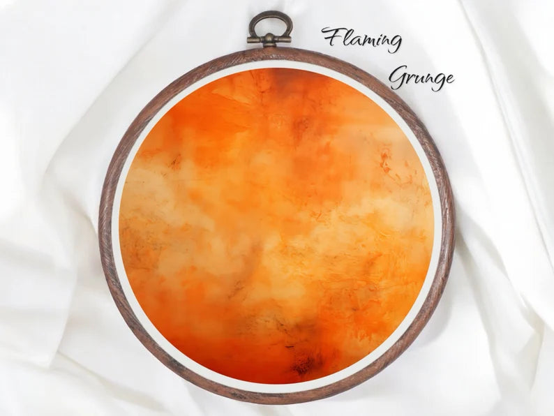 Flaming Grunge Aida Fabric || Printed Fabric || Cross Stitch Canvas || 11/14/16/18/20 Count