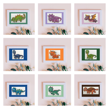 Load image into Gallery viewer, Counted Cross Stitch Kits || DINOSAUR DINO COLLECTION || Animal Cross Stitch || Modern Kit
